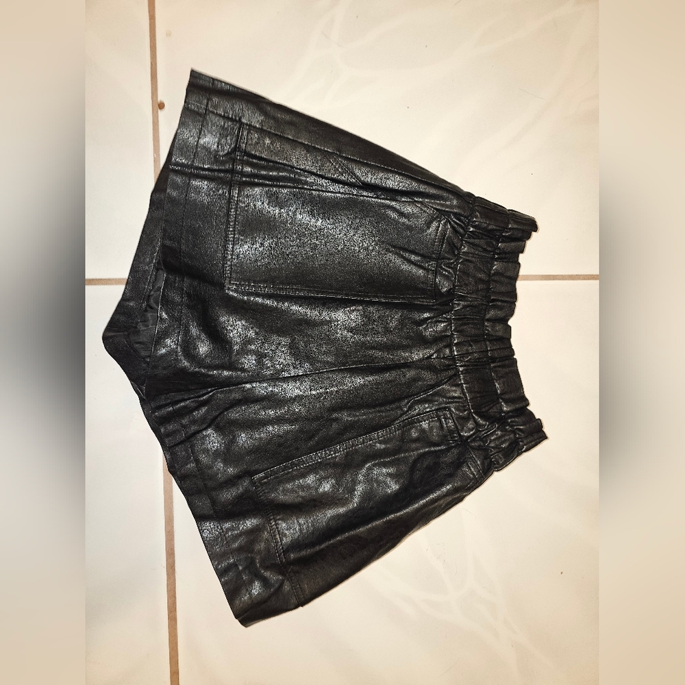 Black Faux Leather Skirt